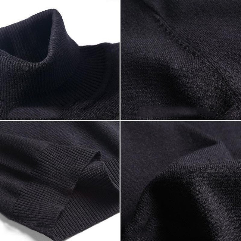Winter Turtleneck Sweater New Men's Casual Rollneck Knitted Swatshirts Warm Men Jumper Wool Autum Sweaters