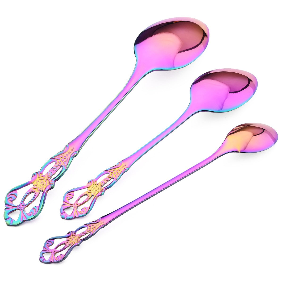 Conjunto de Talheres de Alta Qualidade Faca Garfo Colher de Sobremesa Louça Colorida Conjunto de Talheres de Aço Inoxidável Talheres de Mesa de Cozinha