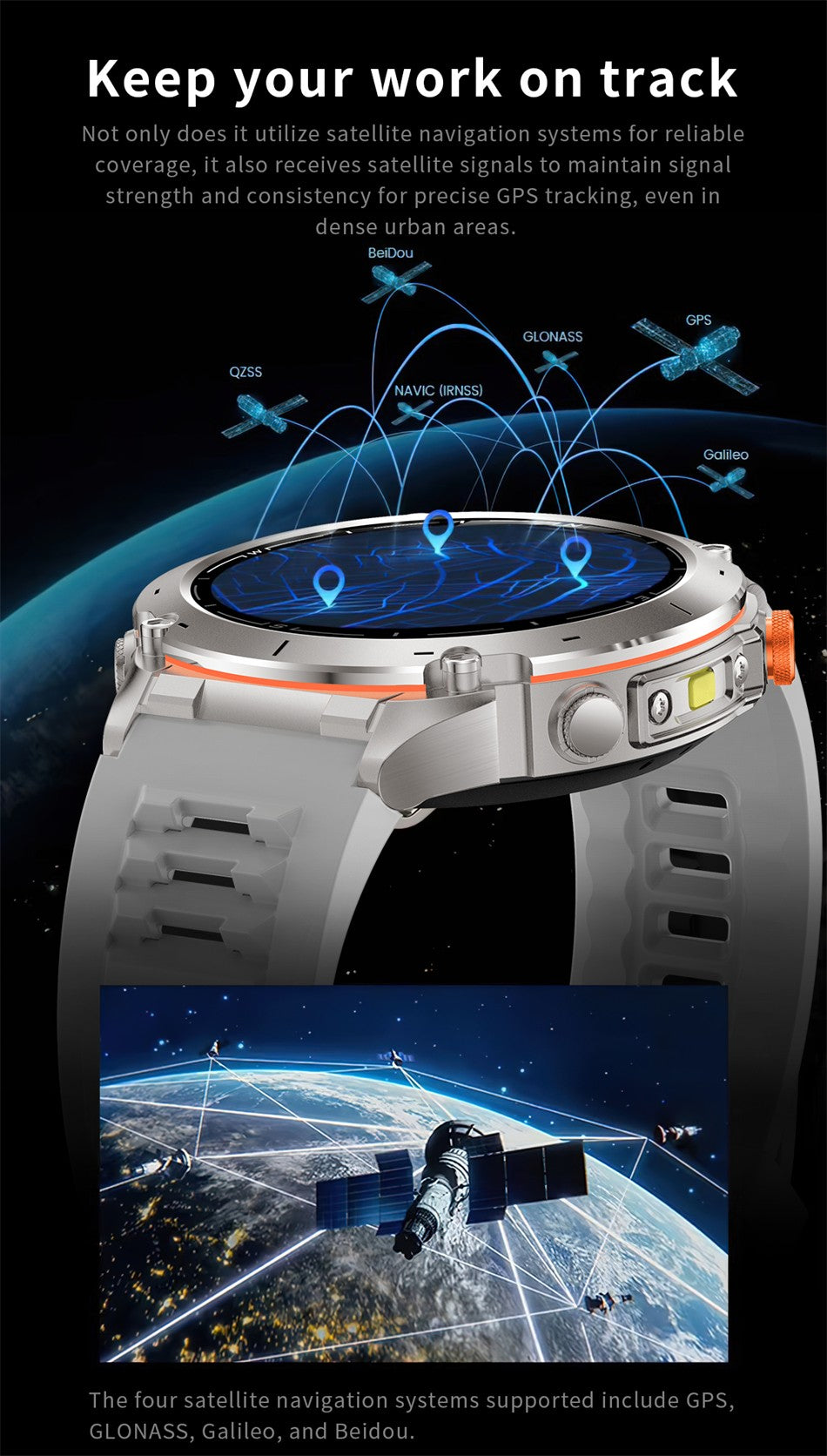 2025 NEW Dual-band GPS Outdoor Swim Sport Smart Watch Men Compass 730mAh Large Battery 10ATM Professional Waterproof Smart Watch