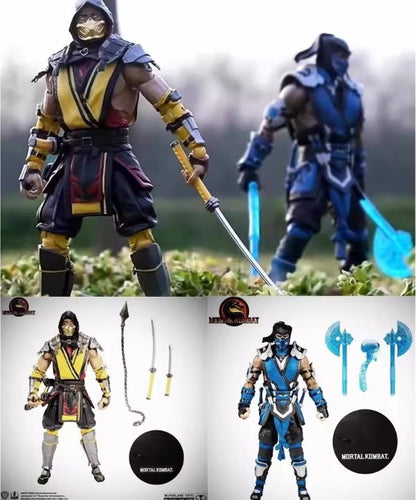 Game Mortal Kombat Spawn Sub Zero Scorpion KITANA LIU KANG 7" Articulated Action Figure Toys 17cm