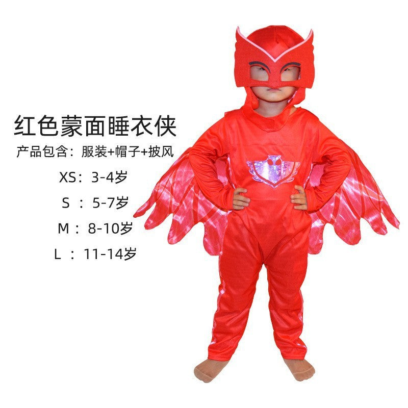 cosplay Blue Pajama Boys Girls Anime Hero Costume with Mask Cosplay Clothe Suit Child Halloween costume Birthday Party Kids Gift