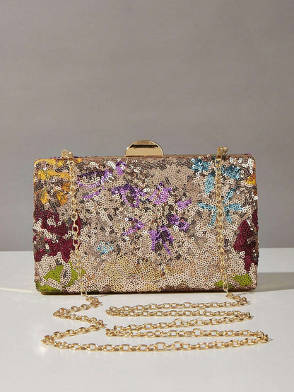 Women's Bag Trend 2025 New Chinese Style Embroidery Glitter Sequins Evening Bag Luxury Designer Clutch Bag Wedding Banquet Dress