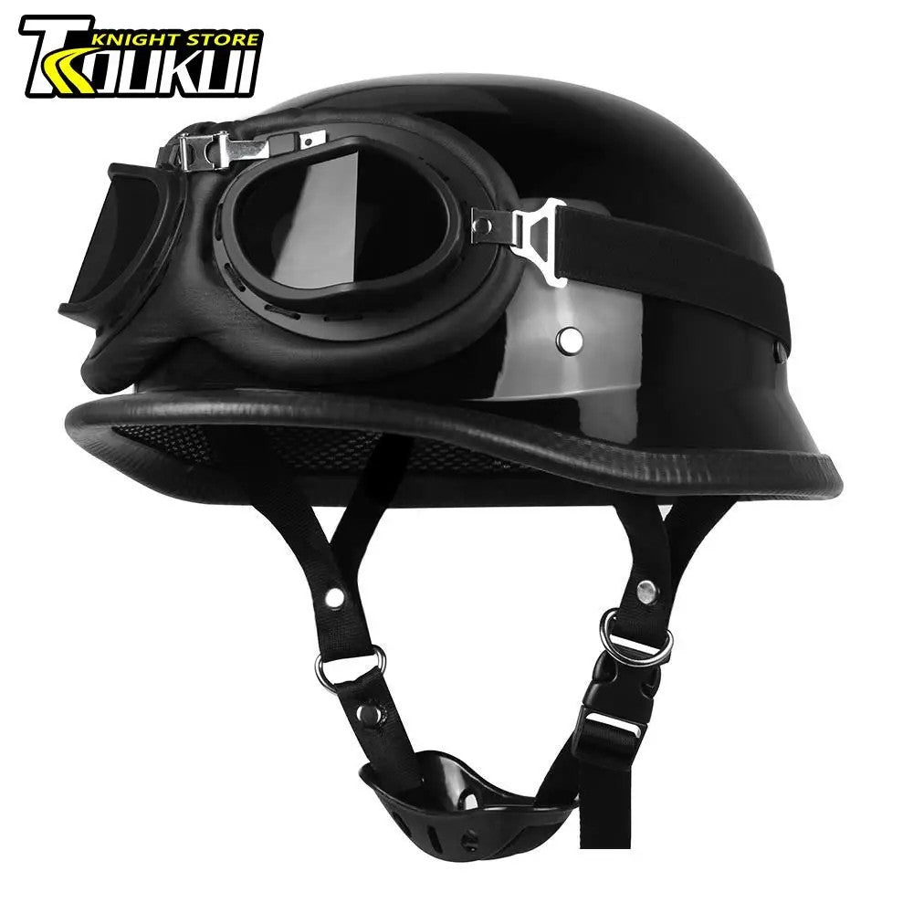 Capacete De Moto Retro Alemão Vintage Moto Capacete DOT Certificação Meio Capacete Homens Mulheres