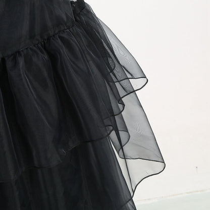 Girls Princess Dress Child Birthday Party Layered Disguise Kids Cosplay Halloween Fantasy Dark Gothic Dancing Costume 4-12Years
