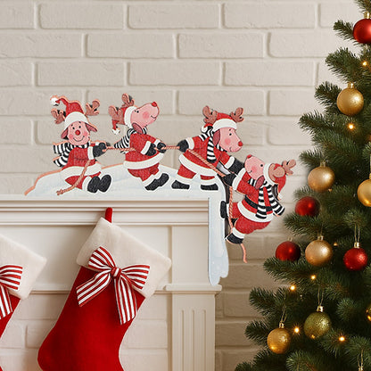 Christmas Gingerbread Man Wooden Door Frame Decoration Merry Christmas Decor for Home 2025 Navidad Xmas Ornament New Year 2026