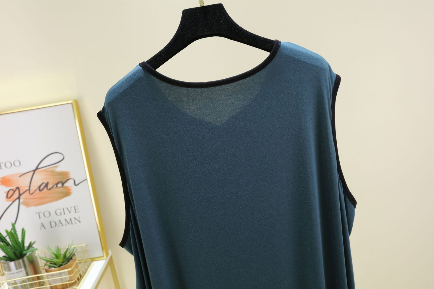 Modal Cotton Men Plus Size Pajamas Night Gown for Summer Solid Color Thin Sleeveless Medium Long Loose Button Vest Style Dress