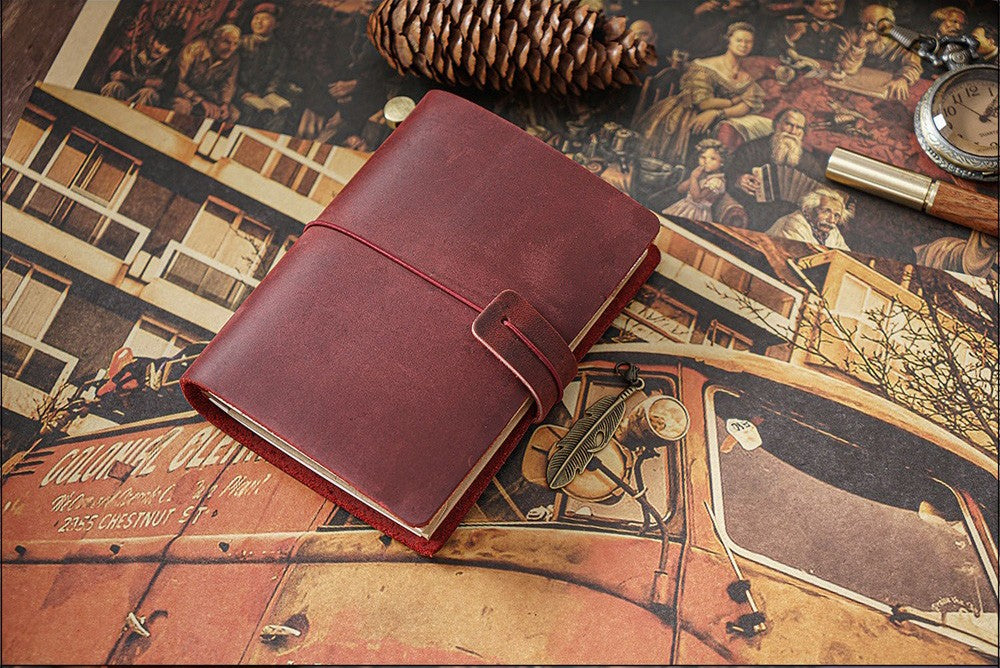 100% Genuine Leather Journal Refillable Travel Notebook Retro DIY Handmade Diary Sketchbook School Office Gift Customized