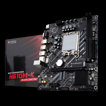Placa-mãe HUANANZHI H610M K MATX DDR4, suporte para CPU Intel LGA 1700 de 12ª 13ª 14ª Geração H610 12100F 12400F 12490F 12600F 12700F 13600F