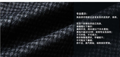 Autumn Winter New Fashion Men's Simple  Casual Business Trendy Loose Cotton Suit Blazers Male Houndstooth Coats Tops Clothes