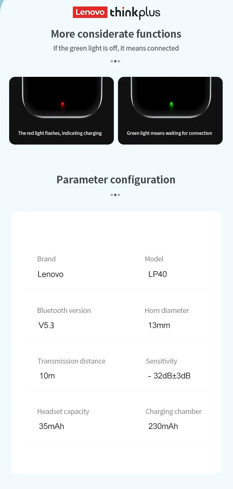 Original Lenovo LP40Pro LP40 LP40II Wireless Bluetooth 5.3 Earphones TWS HiFi Earbuds Sport headset Long Standby with Mic 2025