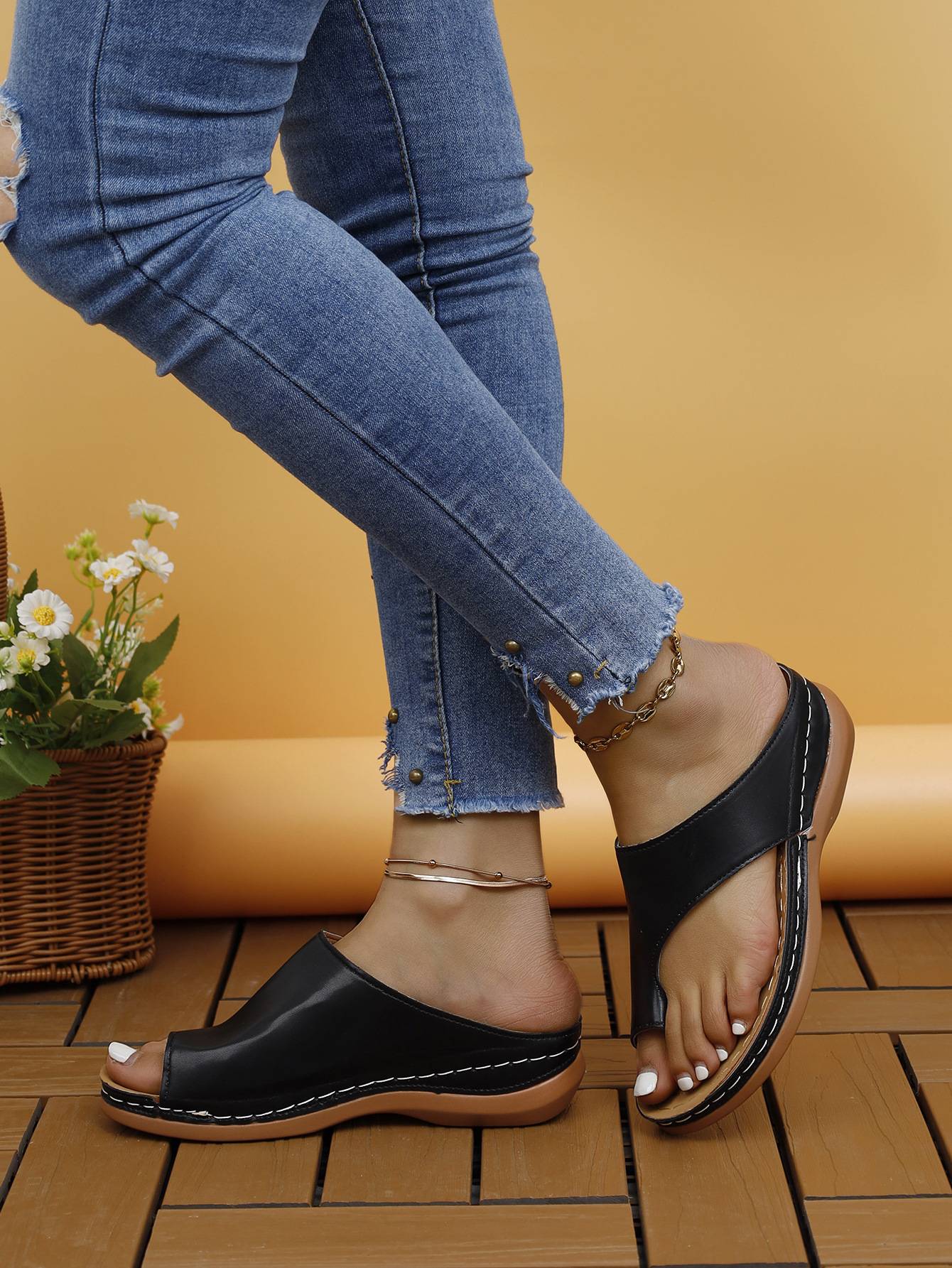 Women Sandals Summer Outdoor Leisure Comfy Wedge Sandals Ladies Slip on Orthopedic Bunion Corrector Slippers Sandalias De Mujer