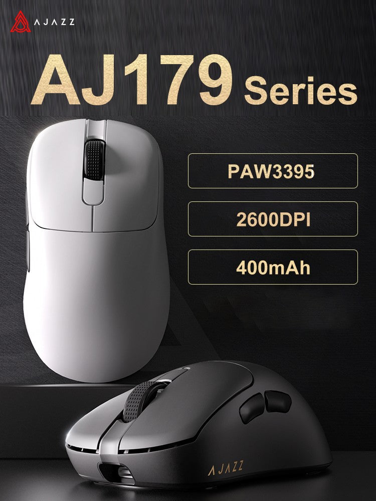 Mouse Gamer sem fio e com fio leve AJAZZ AJ179 PRO PAW3395 com base de carregamento magnética, ergonômico, com macro, para PC e notebook