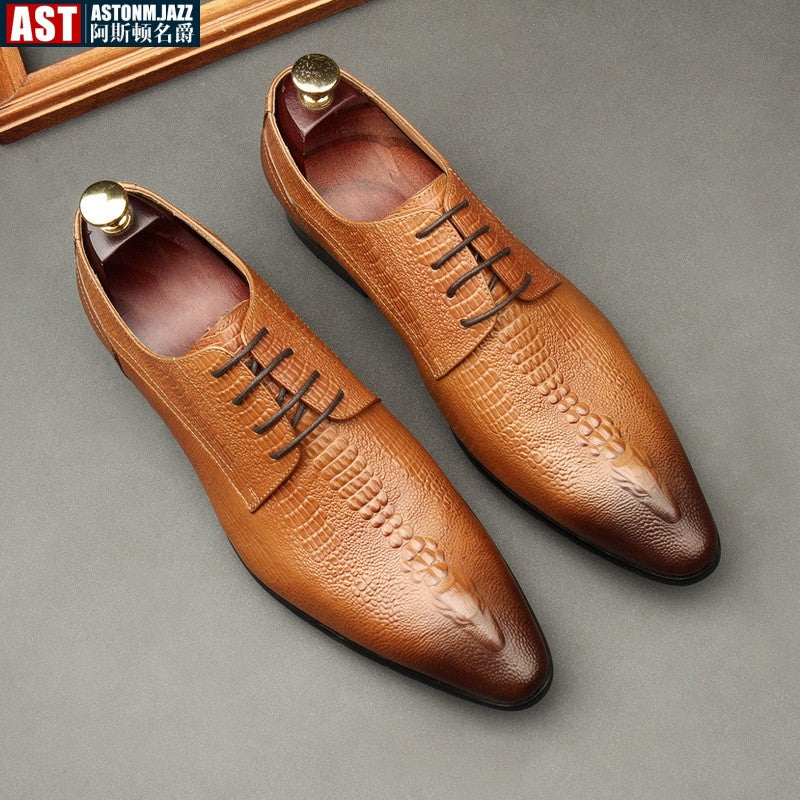 Handmade Mens Wedding Oxford Shoes Black Blue Genuine Leather Flat Dress Shoes Crocodile Pattern Summer Business Formal Loafers