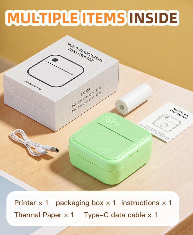 DOLEWA D8 Portable Mini Printers Wireless Bluetooth Inkless Sticker Maker Printer Tag Price Machine for Office School Kitchen