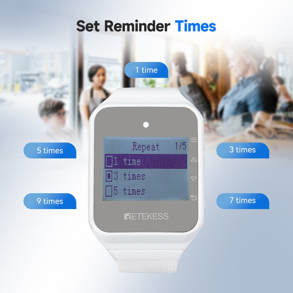 Retekess Wireless Calling System Restaurant Pager TD108 Waterproof Watch Receiver T117 Waiter Call Buttons For Hookah Cafe Bar