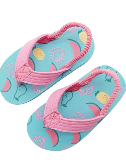 2025 Summer Children Cute Cartoon Animal Slippers Beach Shoes Kids Flip Flops Elastic Band Anti-slip Sandals Boys Girls Slippers