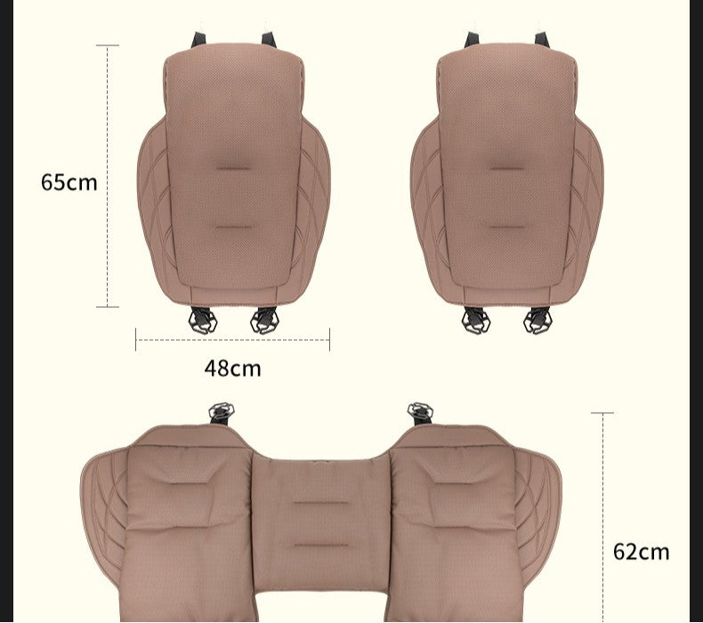 Nappa Leather Car Seat Cushion Rear Integrated Lumbar Support for All Seats Breathable Ventilated Comfort Auto Accessories
