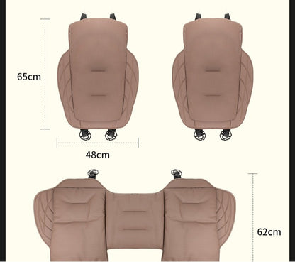 Nappa Leather Car Seat Cushion Rear Integrated Lumbar Support for All Seats Breathable Ventilated Comfort Auto Accessories