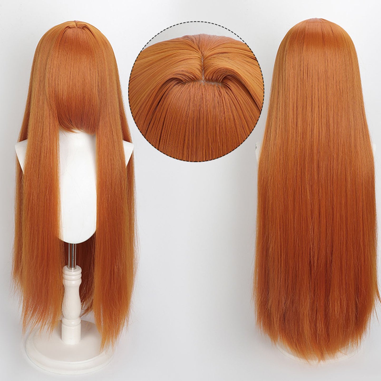 Peruca Colorida de 100cm Longa Lisa Cosplay Anime Fantasia Festa Perucas Sintéticas Resistentes ao Calor