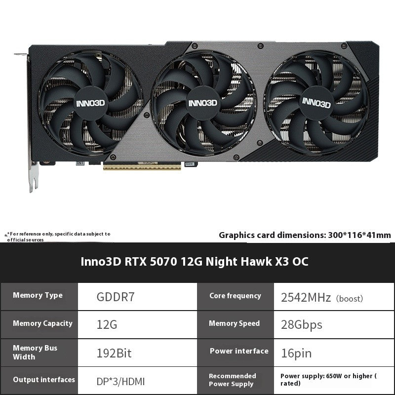 Placa de Vídeo Independente Inno3D RTX 5070 Ti 5070/5070Ti/16G 12G GDDR7 Gaming Esports para Computador de Mesa Montado