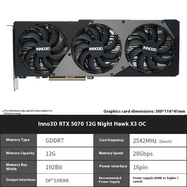 Inno3D RTX 5070 Ti 5070/5070Ti/16G 12G GDDR7 Gaming Esports Desktop Assembly Computer Independent Graphics Card