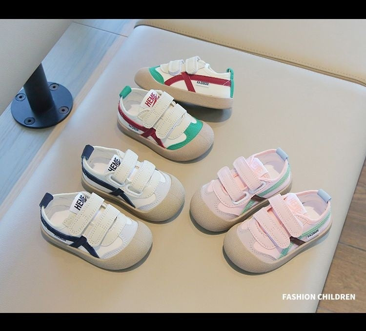 Spring and Autumn 2024 New Korean version of indoor girls canvas shoes soft-soled children's baby toddler shoes children's shoes