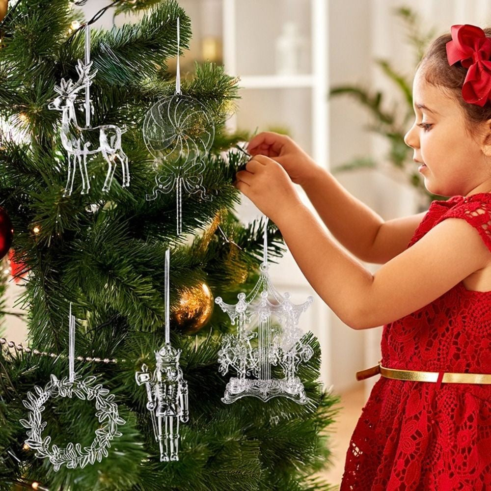 Acrylic Acrylic Christmas Pendants Transparent Clear Simulation Transparent Tree Hangings Hanging Pendant Crystal