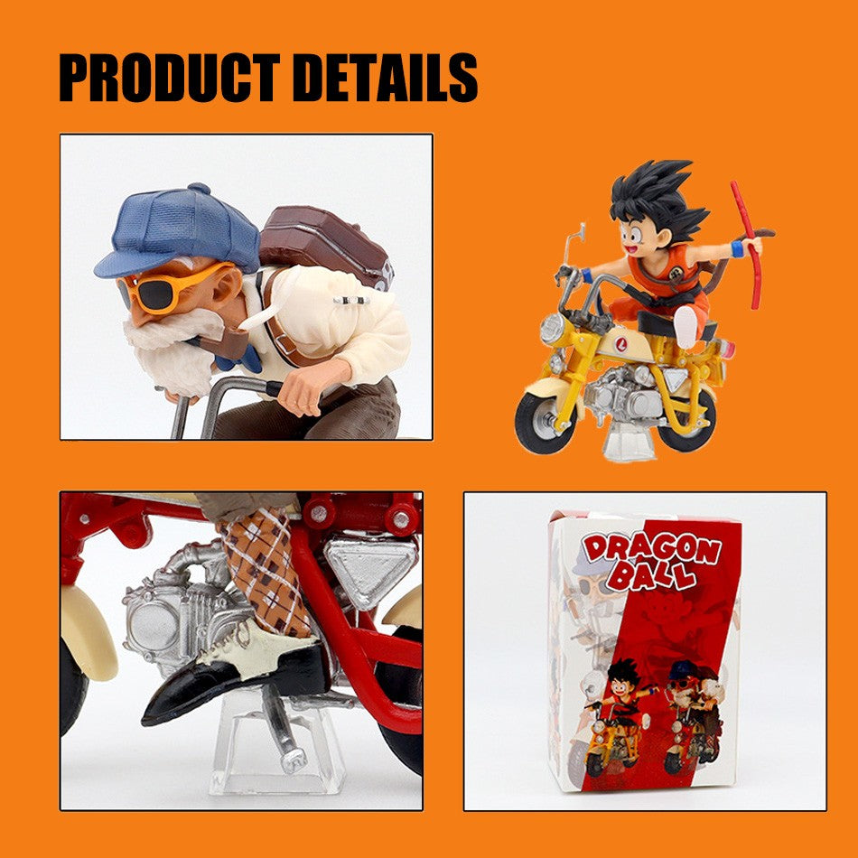 Anime Dragon Ball Z Anime Figura Son Goku Mestre Roshi Locomotivas PVC Ação Kame Sennin Motocicleta Brinquedos Modelo Colecionador Presentes