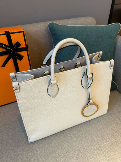 2025 Luxury Shoulder Bag with Original Logo Women's Soft Leather Tote Bags Fashion Designer Brand Handbags Adjustable Strap