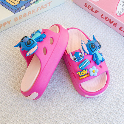 Disney Stitch Cartoon Slipper Cute Anti-slip Children's Slippers Boys and Girls Summer Shower Slippers Soft Sole Baby Babouche