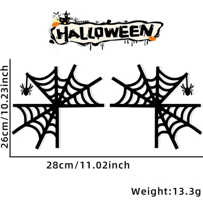 Halloween Door Frame Decoration,Bats,Pumpkins,Spider Webs,Door and Window Corner Stickers, Halloween Home Decoration