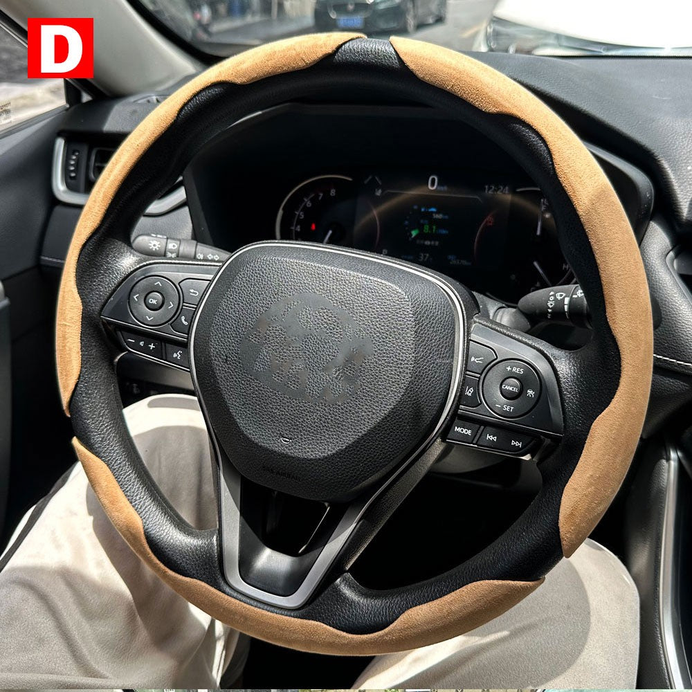 1 par de capas para volante de carro, impulsionador de microfibra, acessórios decorativos internos automotivos, fibra de carbono universal