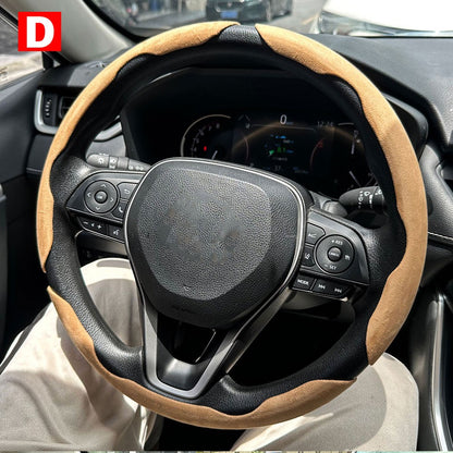 1 par de capas para volante de carro, impulsionador de microfibra, acessórios decorativos internos automotivos, fibra de carbono universal