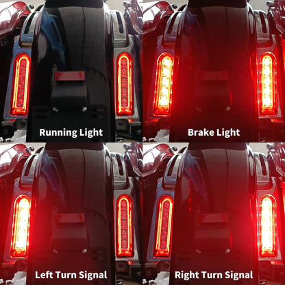 Luzes LED do Para-lama Traseiro de Motocicleta Para Harley Touring Road King Electra Glide FLHR 2014-2023 Lâmpada Lateral de Freio e Seta