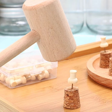 Mini Wooden Hammer Kids Balls Toy Pounder Replacement Wood Mallets Baby Tools for DIY Handicraft Hammer