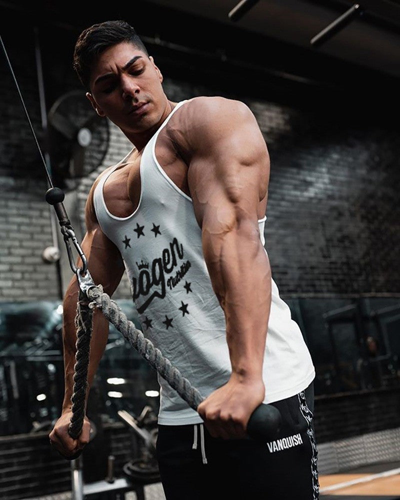Muscle Men's Sports Tank Top Cotton undershirt gym Tops Sleeveless Tank Top Men fitness Running sweatshirt vest