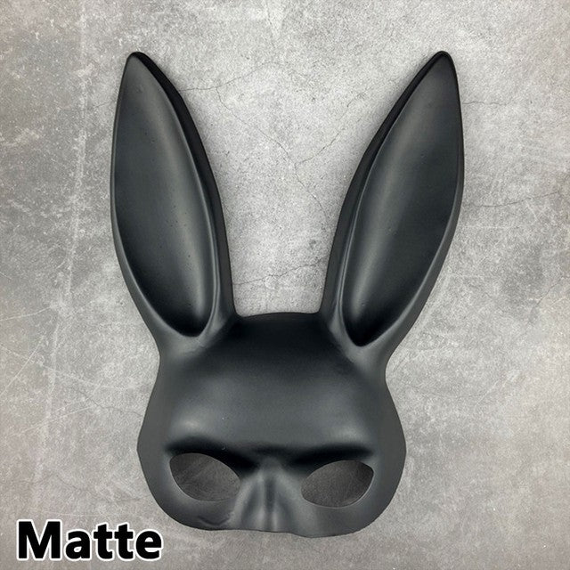 Half Face Rabbit Mask Black White Halloween Mask Christmas Bar Masquerade Party Rabbit Ears Masks Sexy Cosplay Props