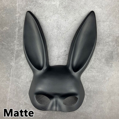 Half Face Rabbit Mask Black White Halloween Mask Christmas Bar Masquerade Party Rabbit Ears Masks Sexy Cosplay Props