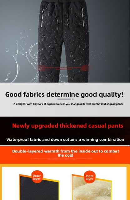 Calça Casual com Cordão Elástico na Cintura Moletom Esportivo Calça Folgada de Inverno Masculina Roupas Masculinas Quentes à Prova de Vento Y2k?