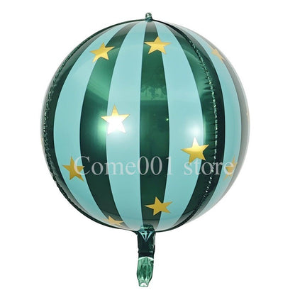Merry Christmas Round Foil Balloons StripedStar Festive Ballons Party Birthday Home Decoration Supplies