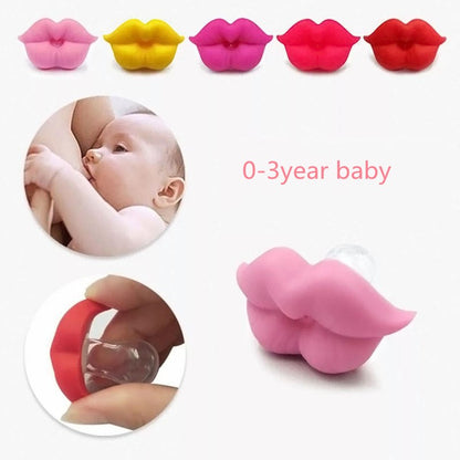 Baby Pacifier Clip Red Kiss Lips Dummy Pacifiers Funny Silicone Baby Nipples Teether Soothers Pacifier Kids Feeding Custom