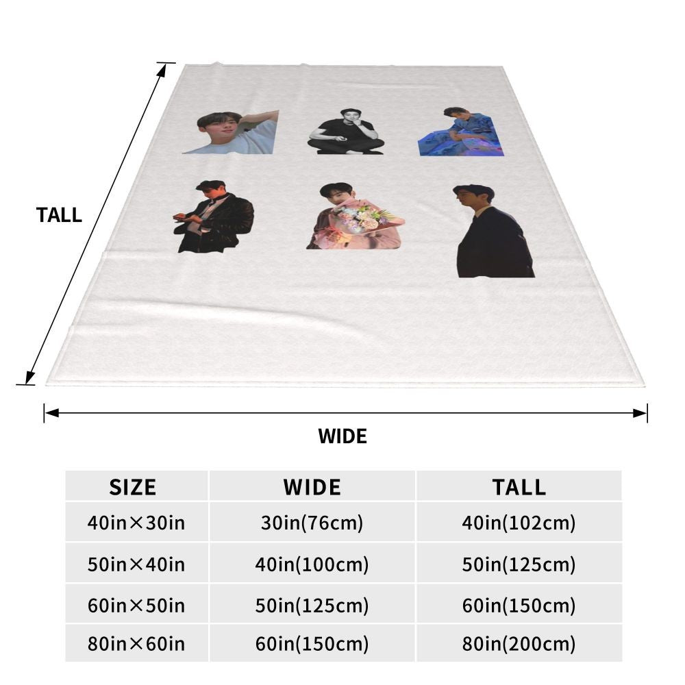 Cha EunWoo Kpop Astro Blankets Soft Warm Flannel Throw Blanket Cover for Bed Living room Picnic Travel Home Sofa