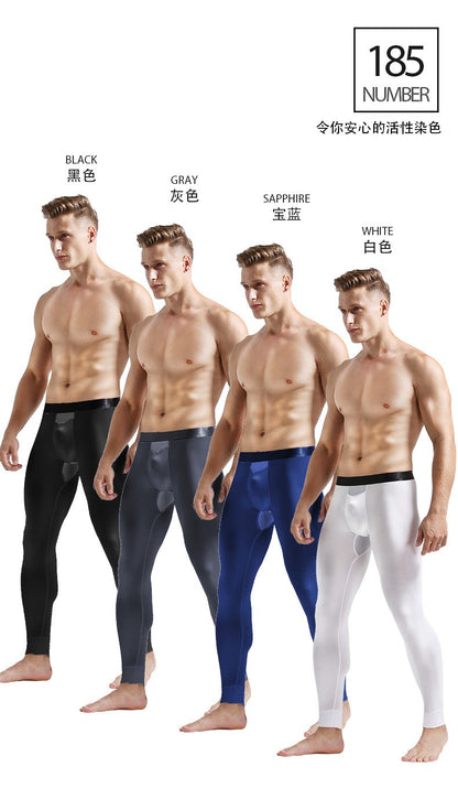 Men's Long Johns Ice Silk Mesh Perspiration Thermal Pants Slim-fit Honeycomb Breathable Leggings Mens Winter Thermal Underwear