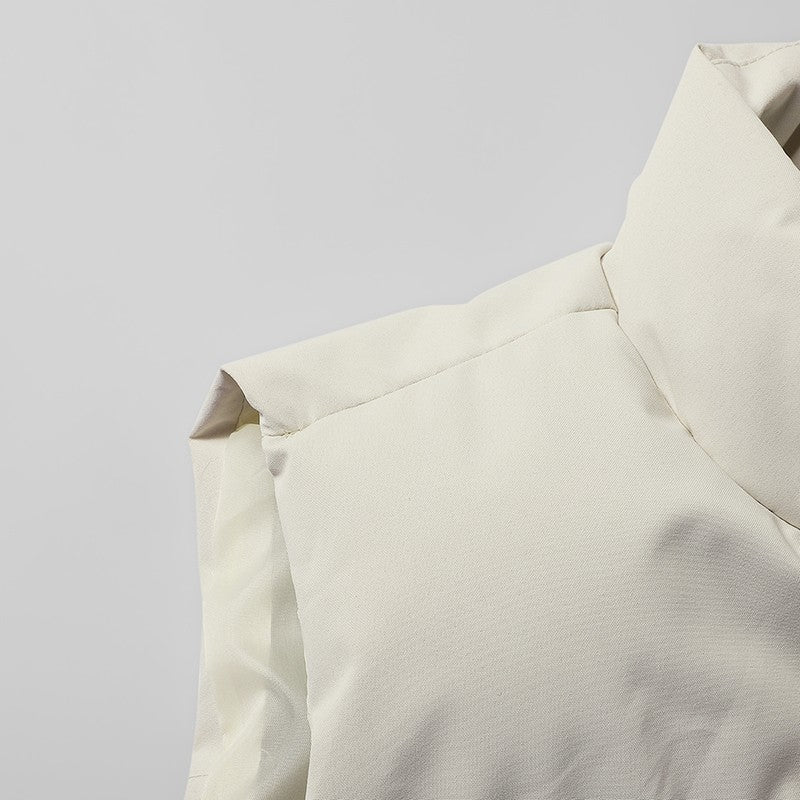 New fashion casual down sleeveless warm jacket, winter outdoor sports cotton jacket, vest trendy brand printed sleeveless jacket