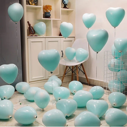 10/20/30/50pcs 12inch Macaron Heart-shaped Latex Balloon Helium Balloons Valentine's Day Wedding Birthday Party Decoration