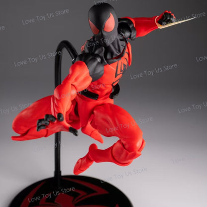 Original Mess Toys Spider Man Simbionte Spiderman Messtoys Terno Preto Vizinho Aranha Escarlate Anime Boneco de Ação Presentes Brinquedos