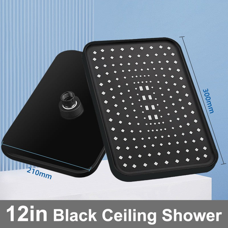 New 30cm Large Size High Pressure Overhead Rain Shower Head Large Flow Booster Rain Shower Head 360° Rotation Water Saving