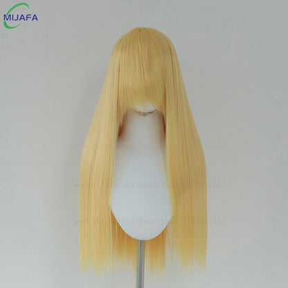 Peruca de Cosplay Longa e Lisa de Altíssima Qualidade, 400g, 48 Cores, 60cm, com Franja, Resistente ao Calor, Perucas Anime + Touca de Peruca