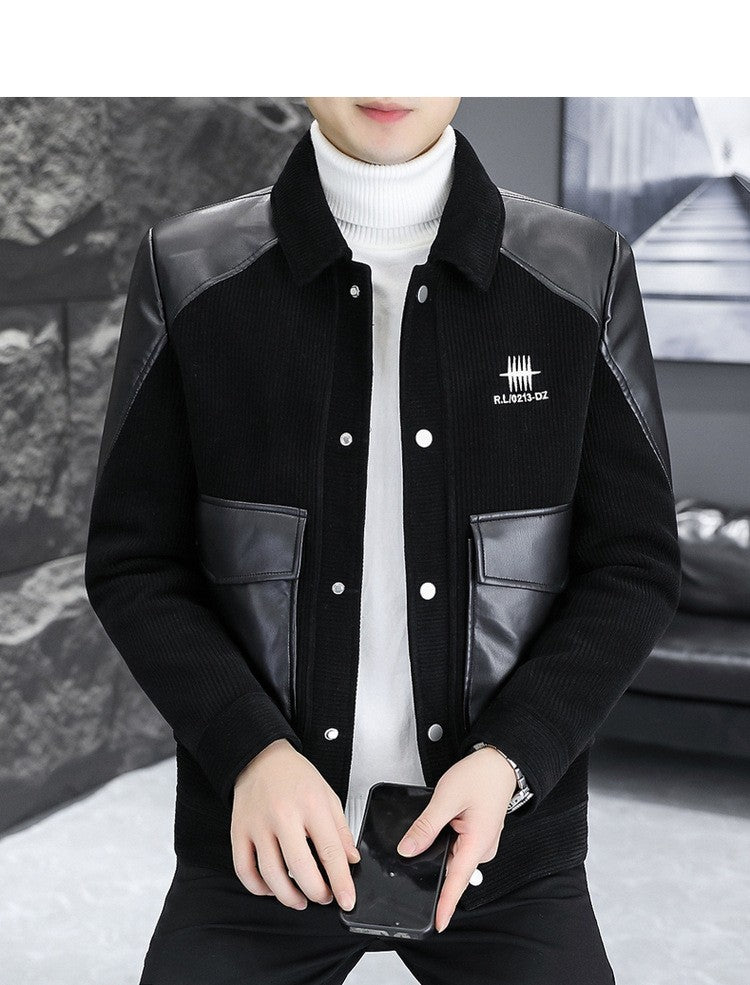 Korean Winter Jacket for Men Thickened and Warm Wool Blends Jacket Casual Business Streetwear Overcoat Social Men Clothing 2023