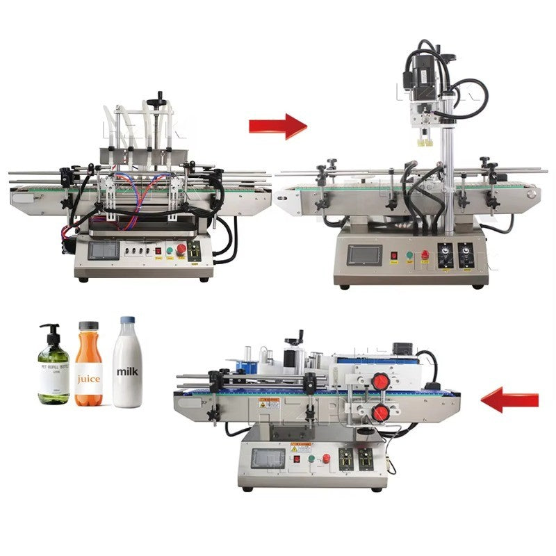 Table Top Shampoo Glass Plastic Bottle Liquid Automatic Filling and Capping Machine Mineral Water Production Line
